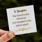 Daughter Our Bond Is Like This Knot Pavé Knot Ring