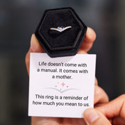 1-6 Birthstones Chevron Pavé Ring