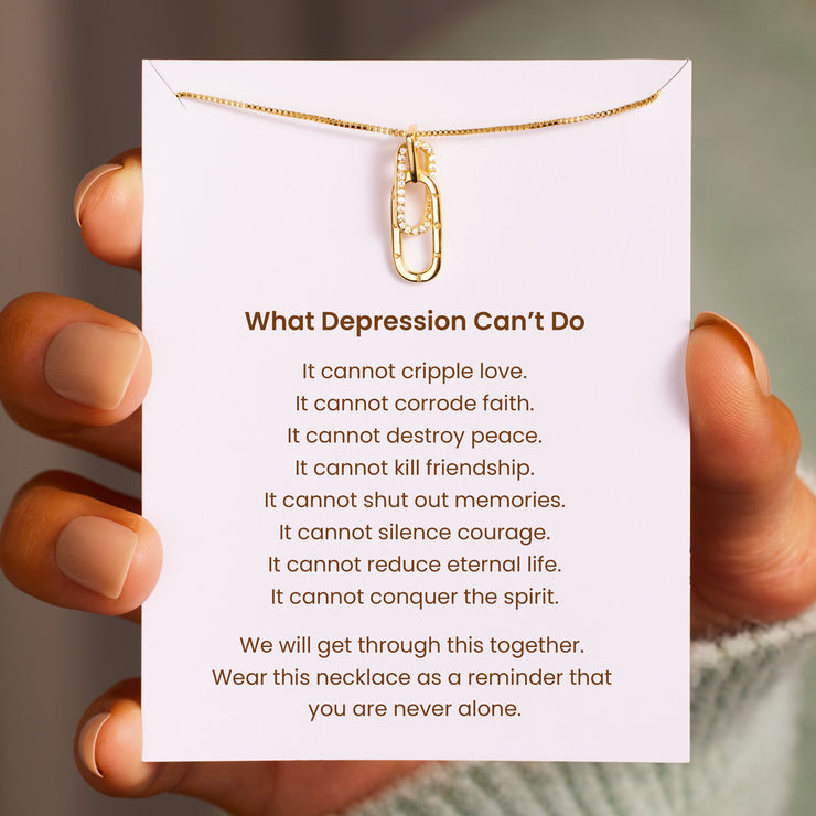 Depression Can't Rectangle Interlocking Necklace