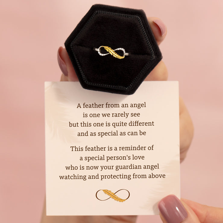 Feather Infinity Ring - Feather from An Angel