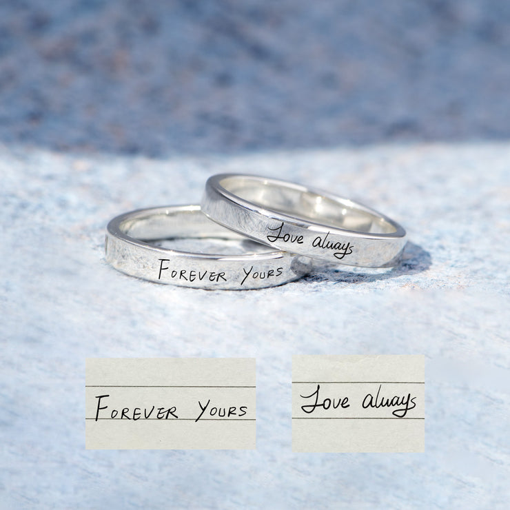 Handwritten Engraving Ring Band
