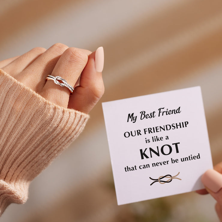  Love Rings Double Heart Ring for Women Friendship Knot