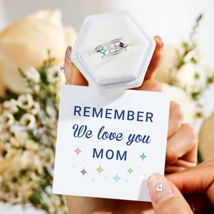 1-8 Princess-Cut Birthstones Wrap Ring