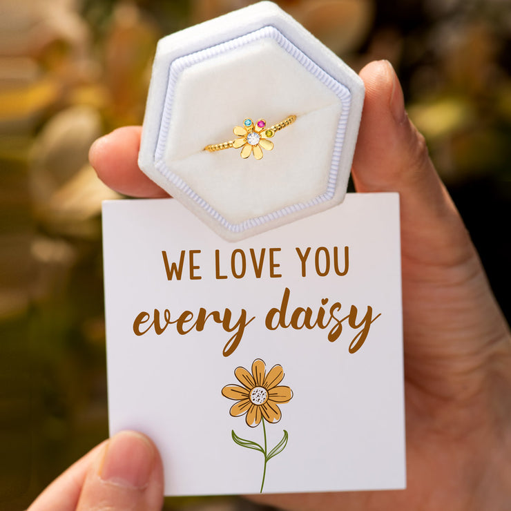 1-8 Birthstones Flower Ring