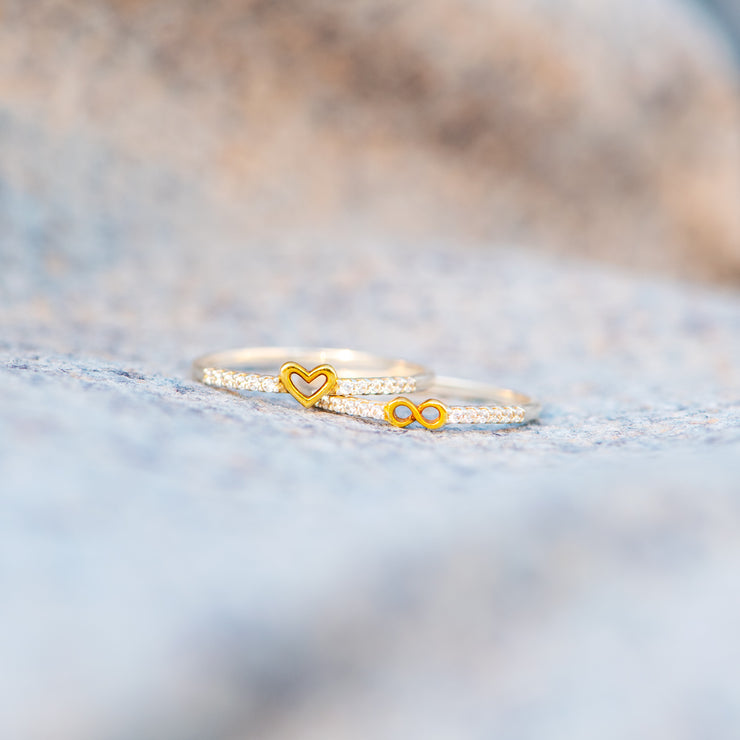 Infinity Heart Ring Set