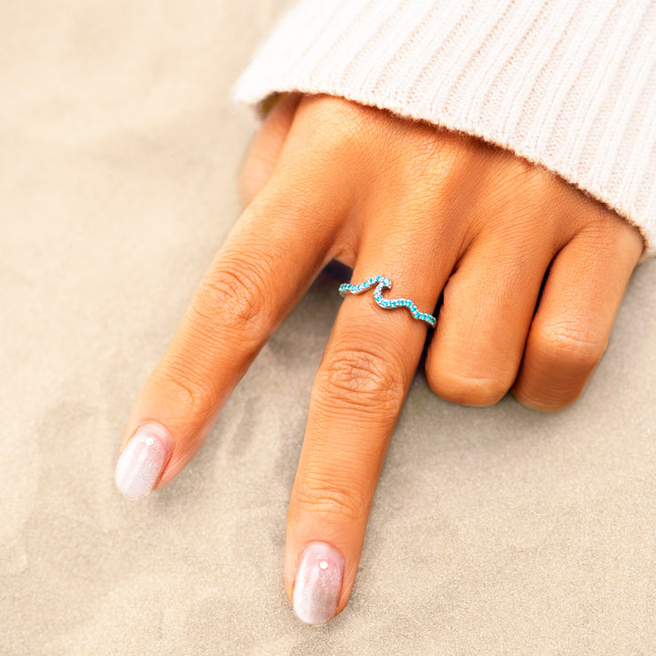 Pavé Wave Ring-Daughter The Entire Ocean Is Yours 