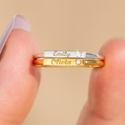 Personalized Engraved Minimalist Bar Ring