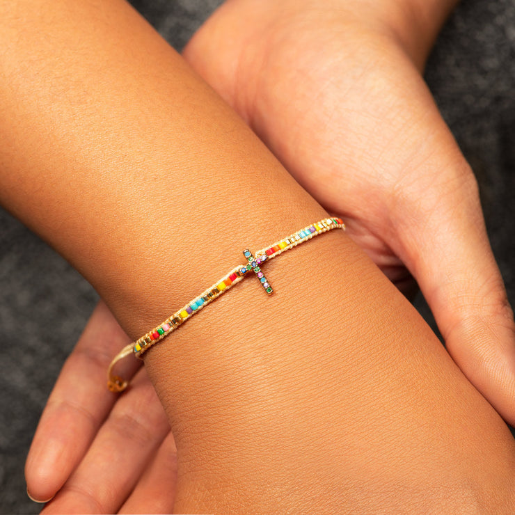 Pave Cross Bracelet
