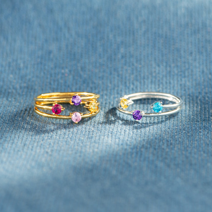 2-5 Birthstones Wrapped Ring