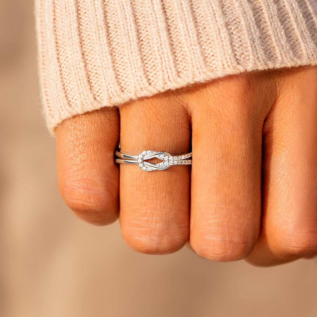 Simple knotted infinity store promise ring for her