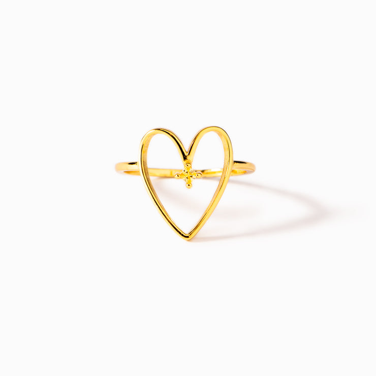 Golden Open Heart Ring