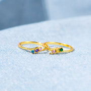 Personalized 1-6 Birthstones Bypass Ring