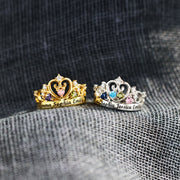 1-4 Names & Birthstones Crown Ring