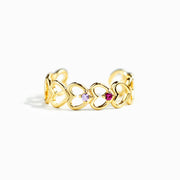 Birthstone Heart To Heart Ring Band