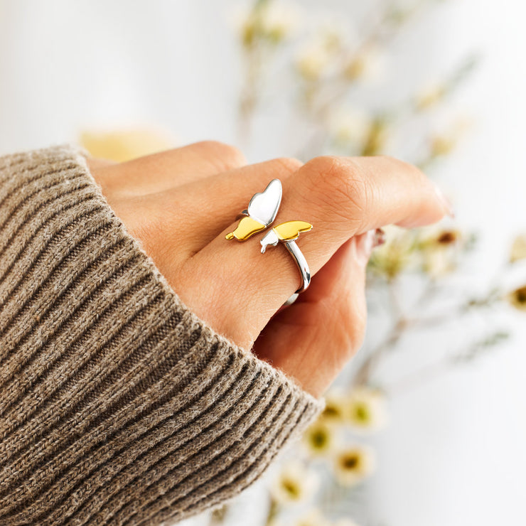 Two-Tone Butterfly Ring