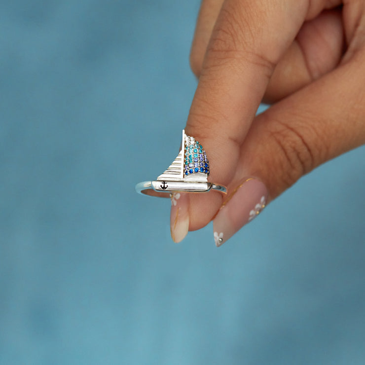 Go With The Flow Ship Ring