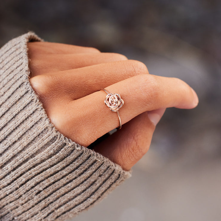 Rose Gold Rose Ring