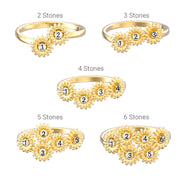 2-6 Birthstones Sunflower Ring