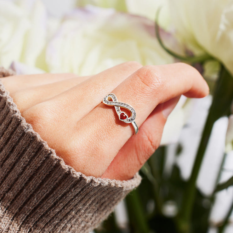 First My Daughter Heart Infinity Ring