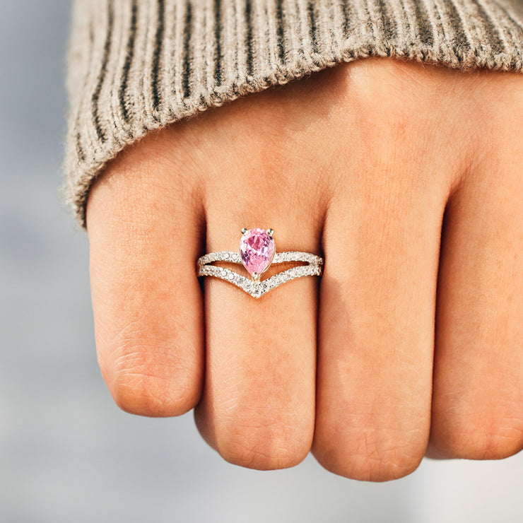 Pear Cut Chevron Ring