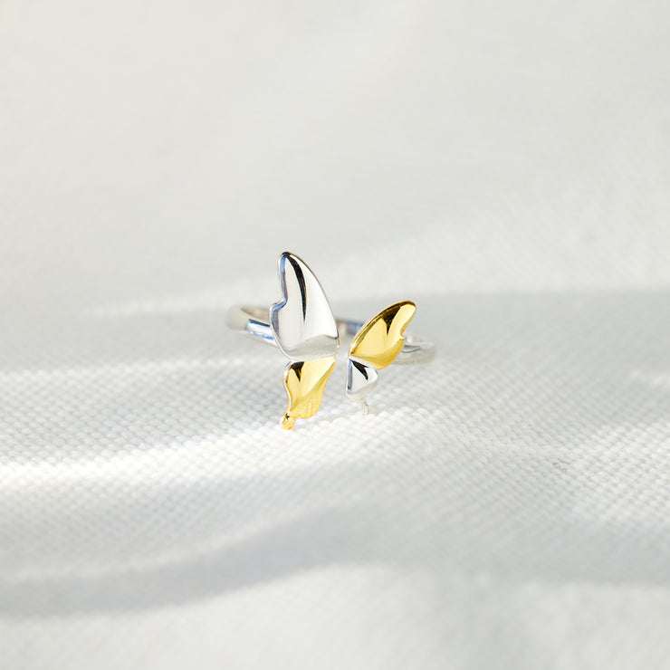 Two-Tone Butterfly Ring