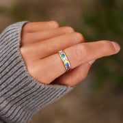 1-8 Birthstones Two Row Ring