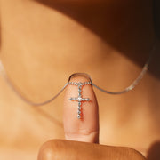 Faith Over Fear Pods Cross Necklace