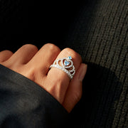 March Birthstone Crown Ring