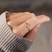 Two-Tone Square Knot Ring