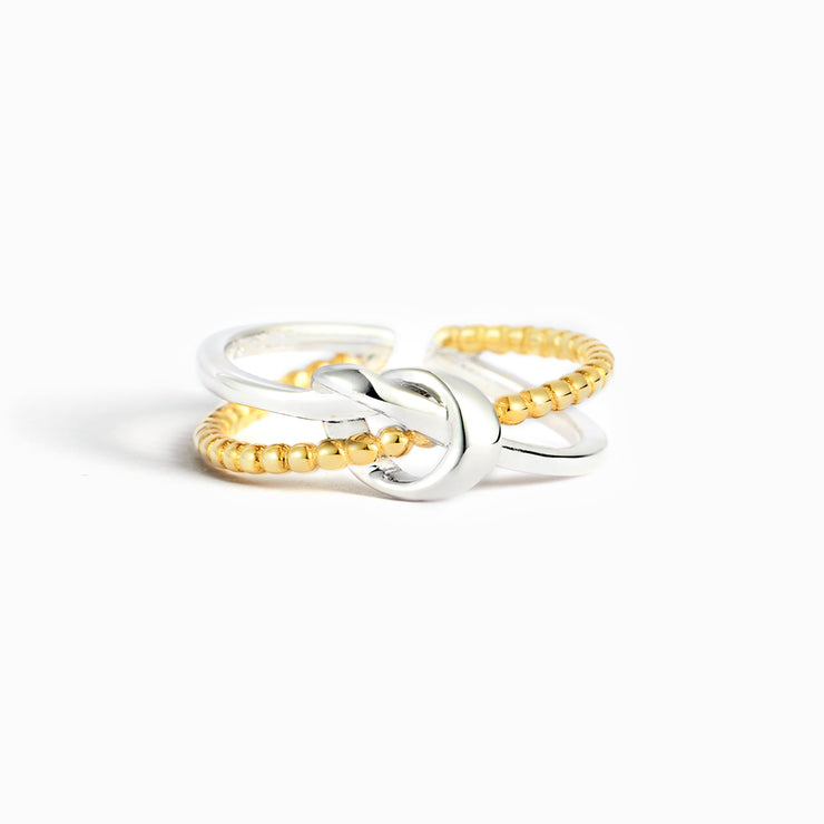 Double Band Heart Knot Ring