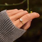 Pear Stone Heart Ring