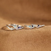 Birthstones chevron pavé ring