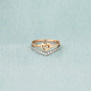 Heart Chevron Ring