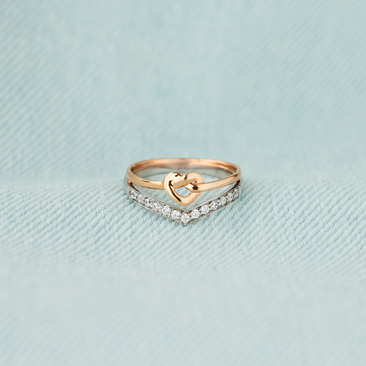 Heart Chevron Ring