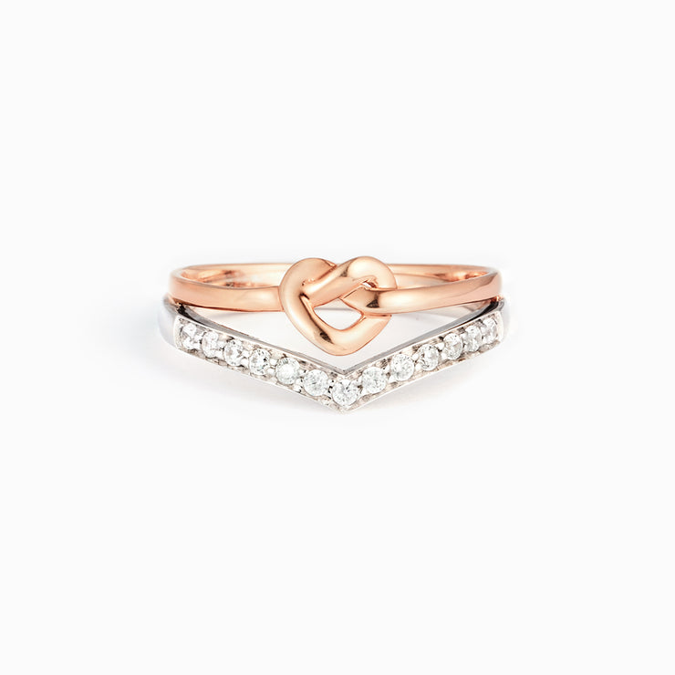 Heart Chevron Ring
