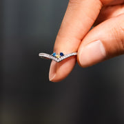 Birthstones chevron pavé ring