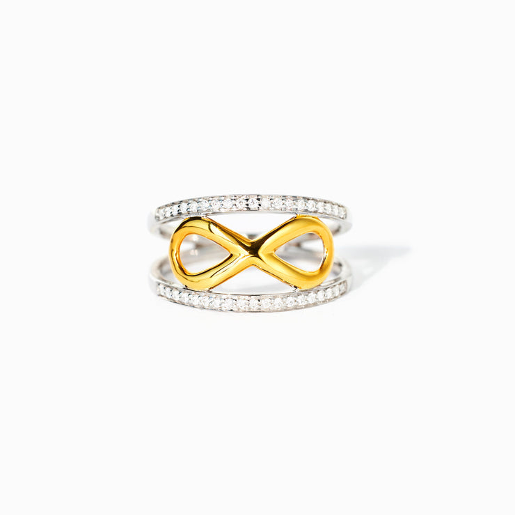 Double Band Infinity Ring