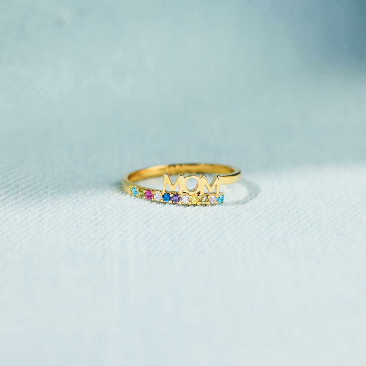 A Mother's Embrace Personalized Birthstone Ring