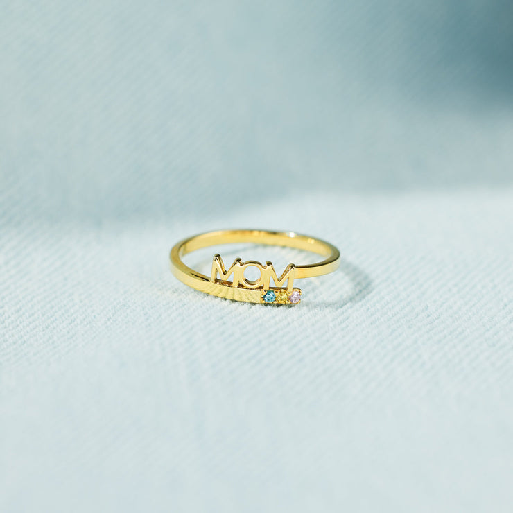 A Mother's Embrace Personalized Birthstone Ring