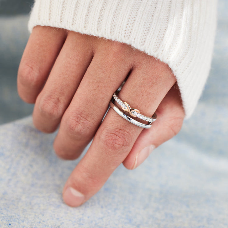 Double Layered Pavé Infinity Ring