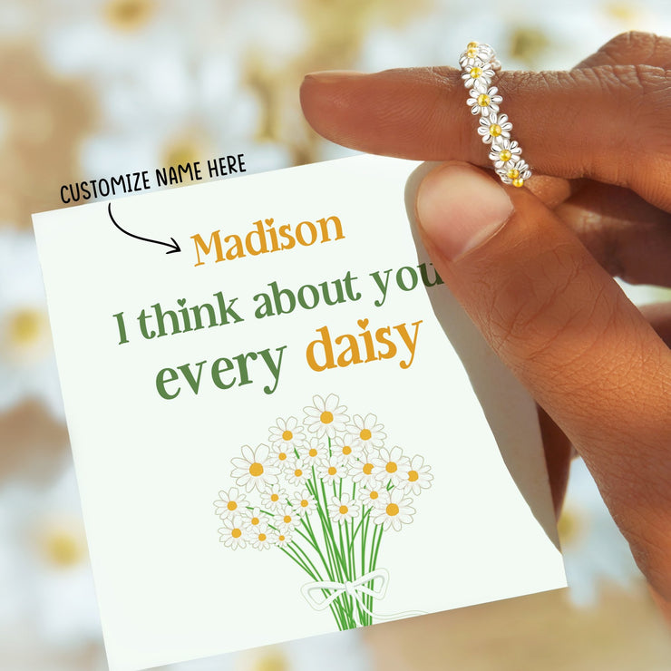 Personalized Think About You Every Daisy Ring