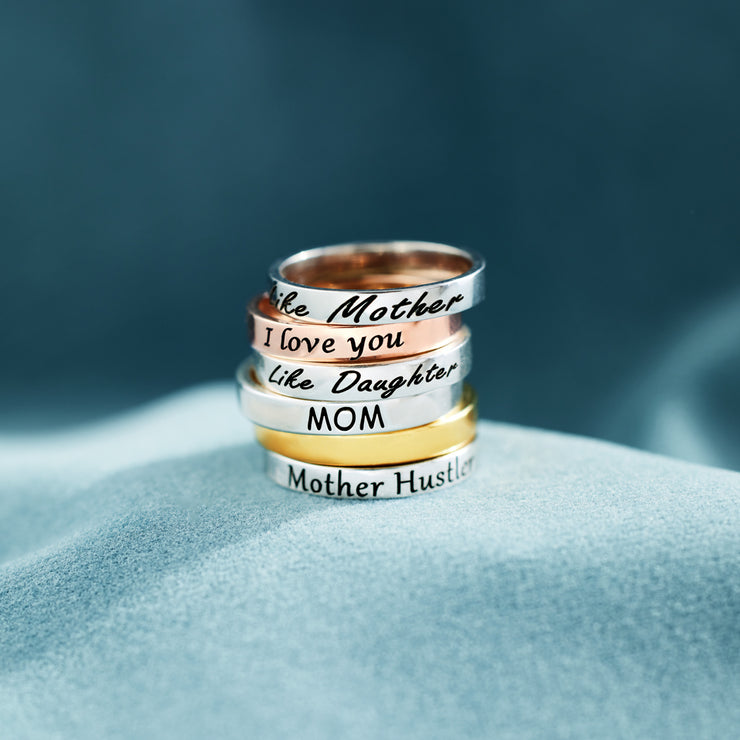 Custom Engraved Sterling Silver Ring Band