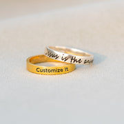 Custom Engraved Sterling Silver Ring Band