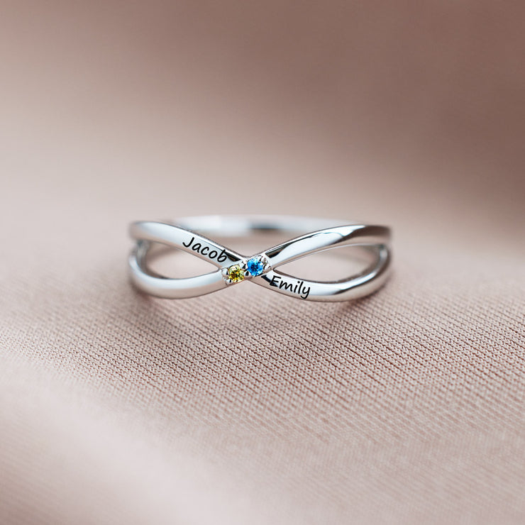 Custom Birthstones Infinity Promise Ring