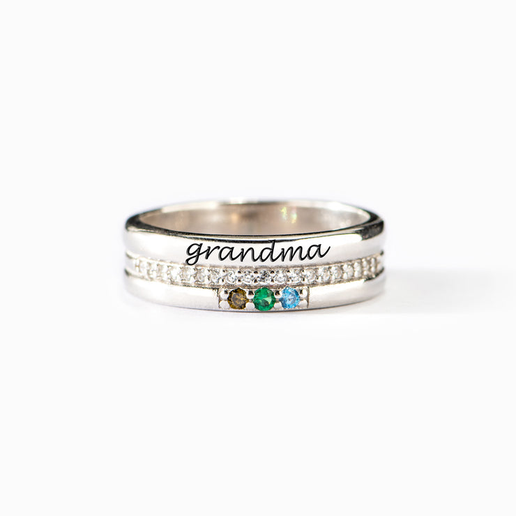 Baguette Birthstone Ring, Mother Grandma Family Ring Gifts, Gold Silver  Dainty Ring, Personalize Gift, Valentines Gift Her, Handcraft Ring - Etsy