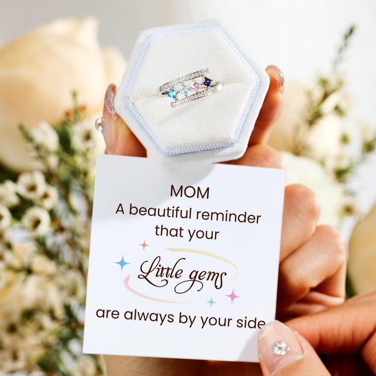 1-8 Princess-Cut Birthstones Wrap Ring