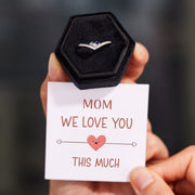 1-6 Birthstones Chevron Pavé Ring