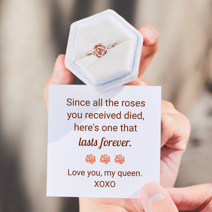 Rose Gold Rose Ring