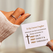 For Daughter Pray On It Minimalist Cross Ring