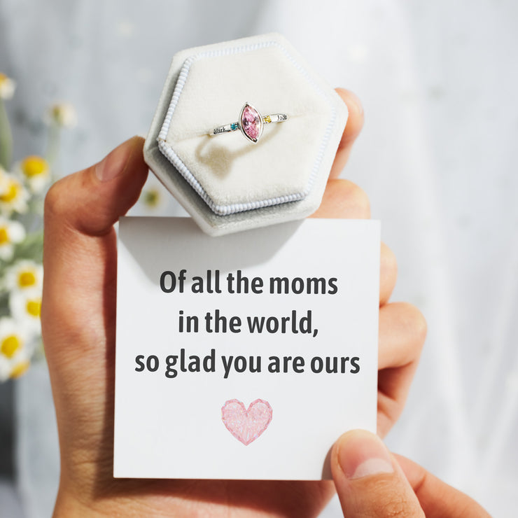 1-8 Names & Birthstones Marquise Ring